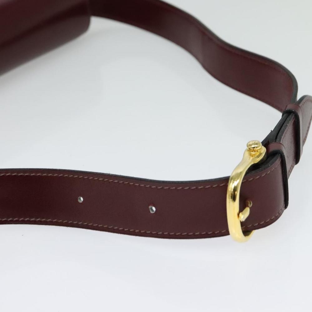 CELINE Horse Carriage Shoulder Bag Leather Bordeaux Gold Auth yk18928 - Picture 7 of 16